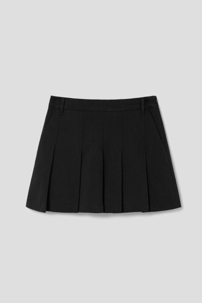 TWEE Meril Cotton Banding Pleated Mini Skirt | KOODING