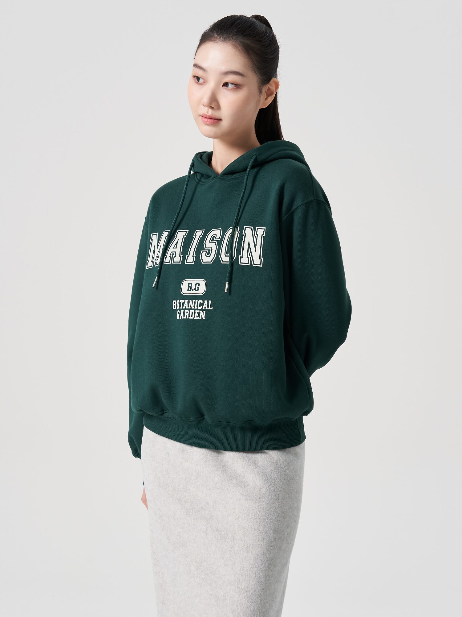 Matin Kim Pigment Dying Logo Hoody In Charcoal | Sweatshirts