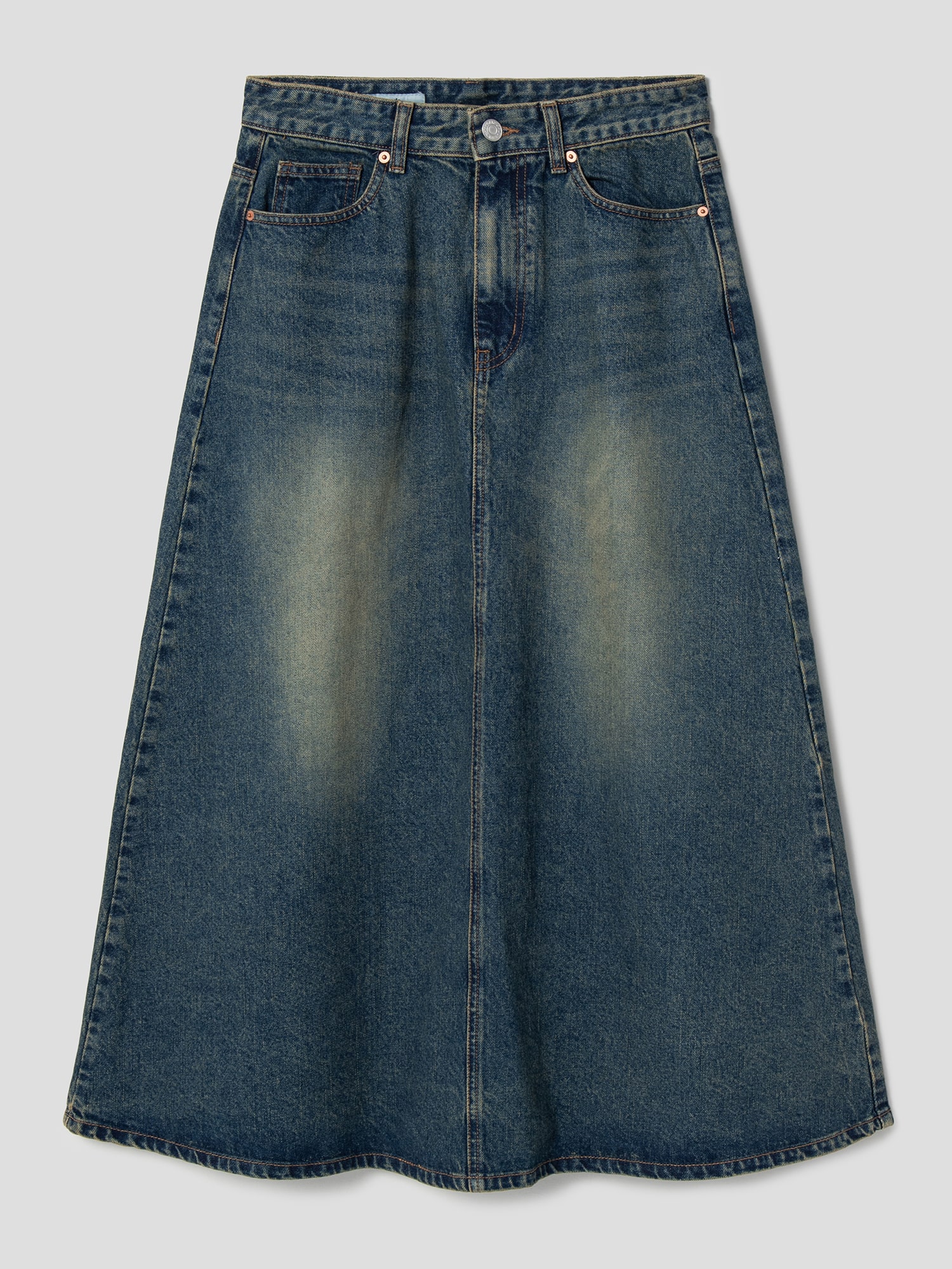 [ KIRSH ]★CHERRY PLANT DENIM SKIRT KIRSH Cherry Plant Denim Skirt Light Blue | Denim for Women