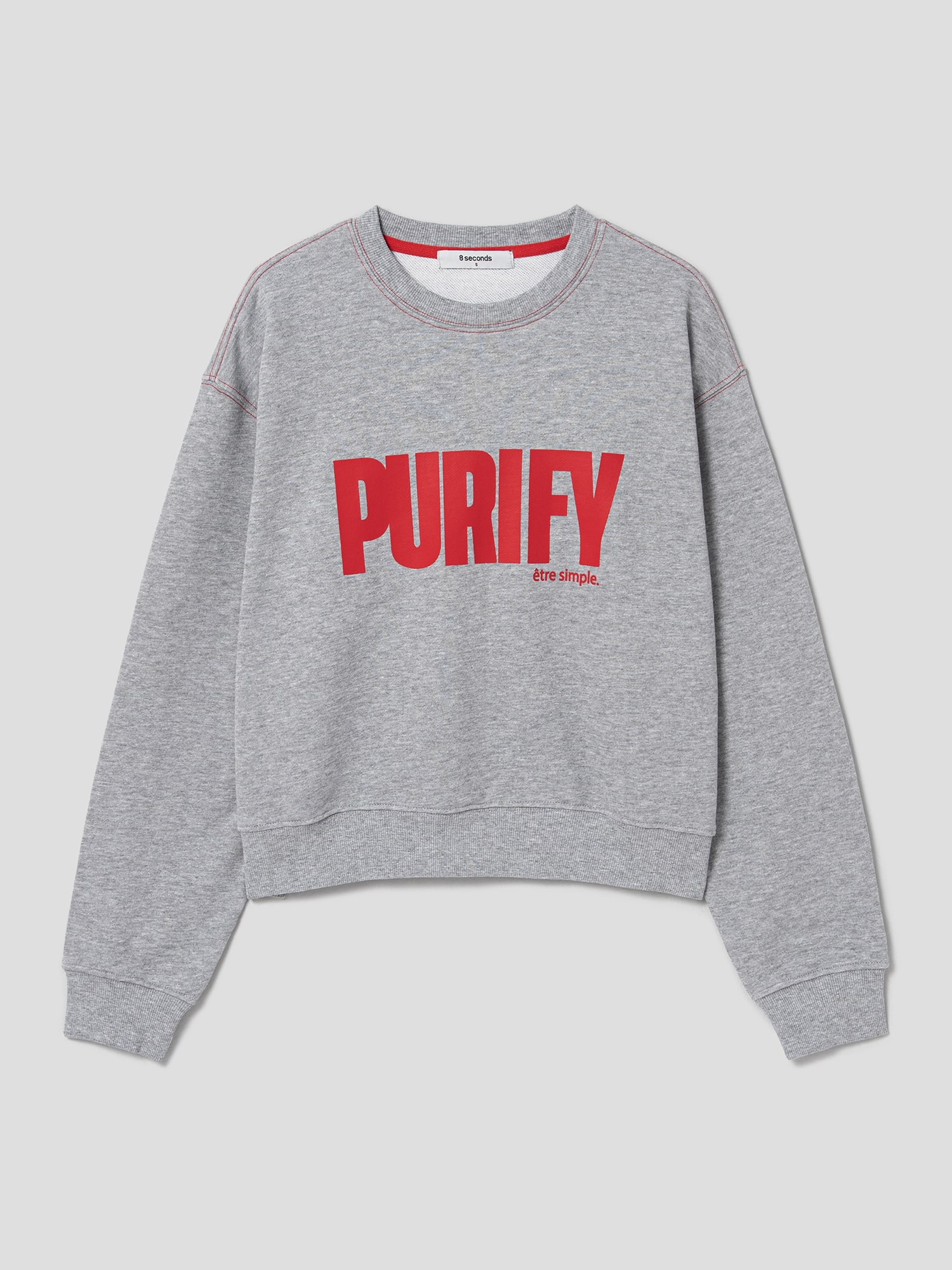 KIRSH Big Cherry Hologram Crop Sweatshirt Yellow