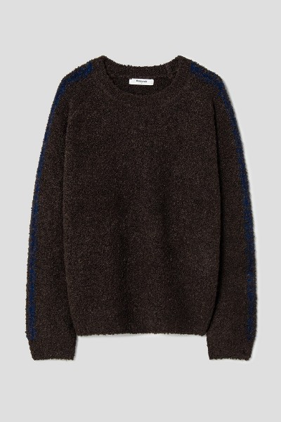 Covernat Unisex Lambs Wool C Logo Crew Neck Knit Blue