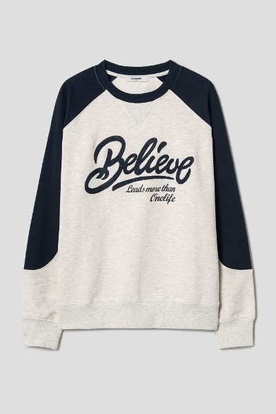Covernat Unisex Comfort Logo Varsity Sweatshirt Melange Gray