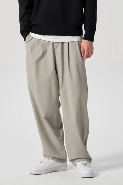 パンツ [8 SECONDS] TWILL WIDE PANTS 8seconds Cotton Twill Wide Pants Ivory | Wide Pants for Men