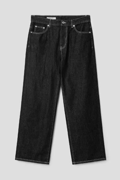 デニム・ジーパン IONSEOUL Dining Black Pintuck Wide Denim Menswear | Wide Denim Jeans, Black