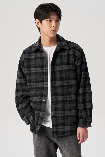 8seconds Two Pockets Ombre Check Shirt Black | Plaid for Men