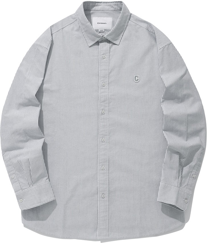 Covernat Unisex Whale Logo Stripes Half Shirt Navy | Striped