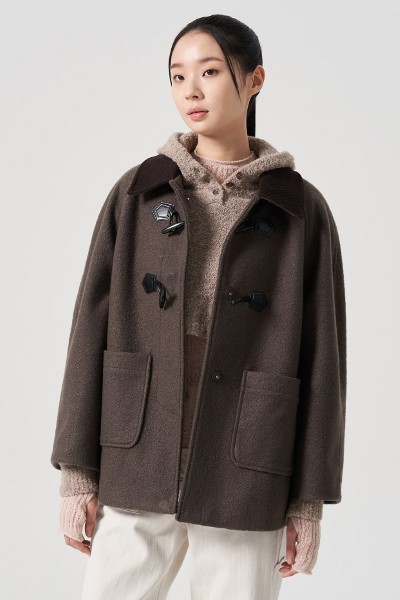 【COVERNAT】W SHORT DUFFEL COAT Women's Hooded Short Duffel Coat Ivory - Covernat | 60