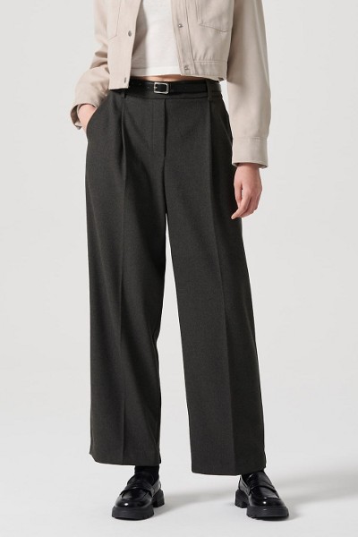 【SATIIIZ】[Made] Dype Pintuck Wide String Slacks TWEE Beaverd Pintuck Wide Slacks | KOODING