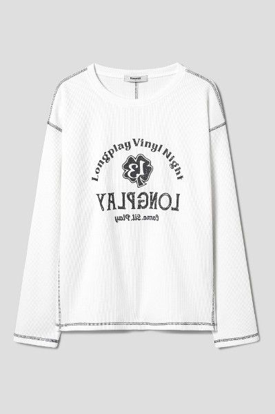 Covernat Unisex Drawing C Logo Print Tee Shirt Lavender