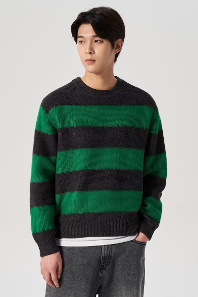 ●SPAO● Woody Cable Half-open Short-sleeved Knit SPKWF24G51 SPAO Cable Sweater Pullover | Crewneck for Men | KOODING