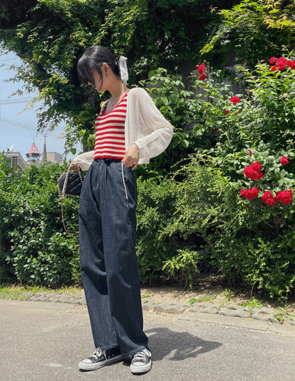 【BAON】Cocoi hidden banding wide denim pants JUSTONE Cool Hidden Banding Stretch Wide Jeans | KOODING