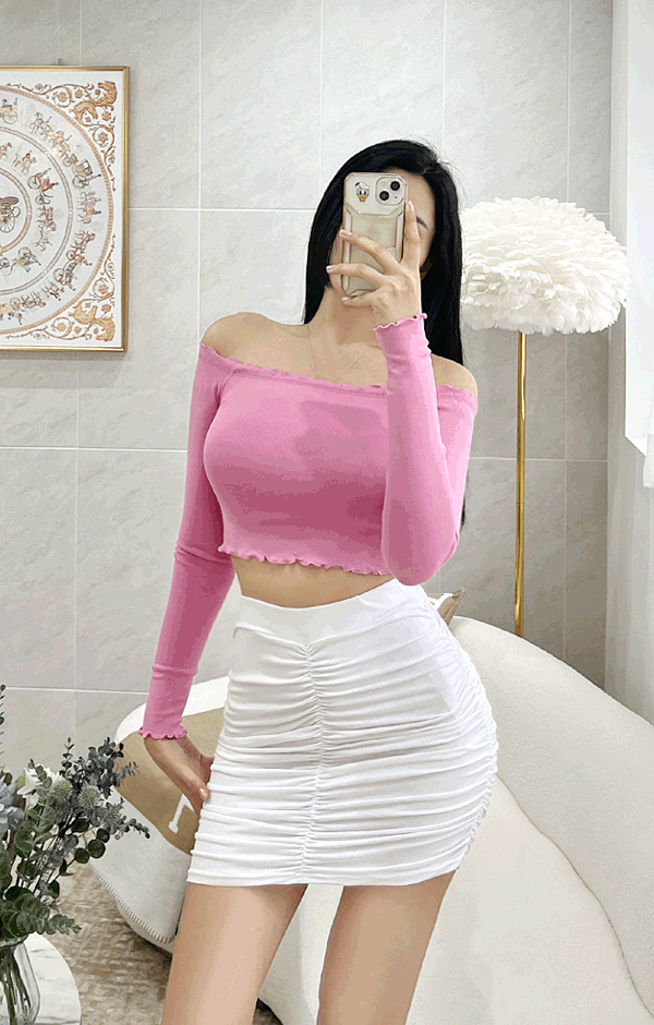カットソー(長袖/七分) 1LDK SELECT - COOME  CROPPED TOP OFF WHITE 07-06-22Studio3_RT_RL_10-49-