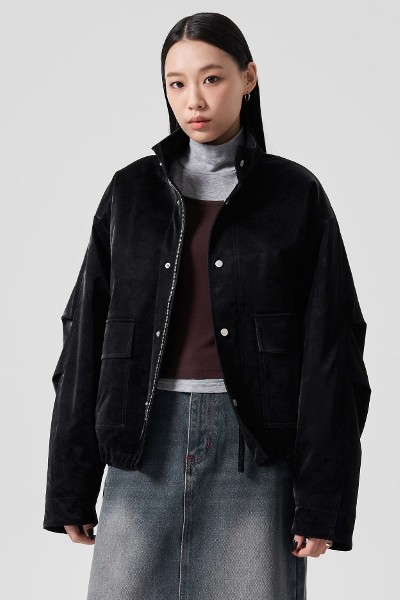 [COVERNAT]★RDS HIGHLIGHT STAND COLLAR DOWN Covernat Unisex RDS Coverlight Collarless Down Black