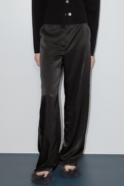 ●muahmuah● Wide check banding pants black _MUP24801_ MUSINSA | MUAHMUAH Wide check banding pants [black]