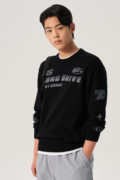 Covernat Unisex Middle C Logo Crew Neck Knit Green