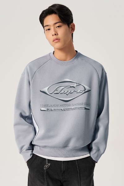 Covernat Unisex Small Authentic Logo Sweatshirt Melange Gray