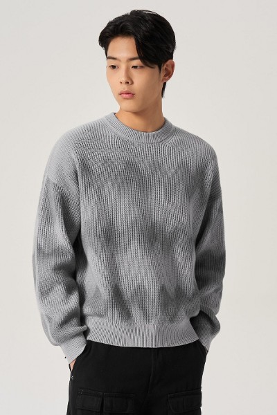 Covernat Unisex Middle C Logo Crew Neck Knit Black