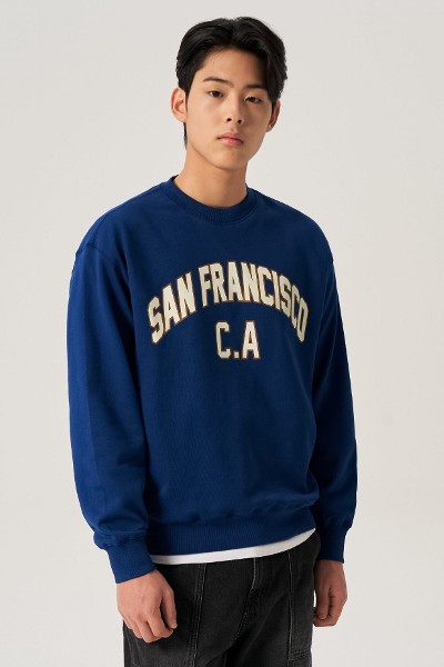 [COVERNAT]★25SS★韓国人気★SMALL AUTHENTIC SWEATSHIRT Covernat Unisex Small Authentic Logo Sweatshirt Blue