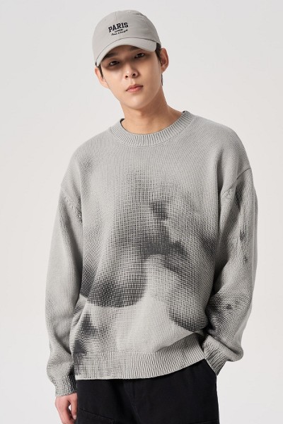 ポロシャツ COVERNAT Cool Cable Collar Half Knit Green Covernat Unisex Cable Round Half Knit Green | Crewneck for