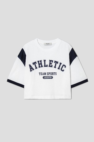 ★Matin Kim★ TWO TONE CUTTED RAGLAN CROP TOP IN WHITE MK243 Matin Kim Two Tone Cutted Raglan Crop Top In White | Basic