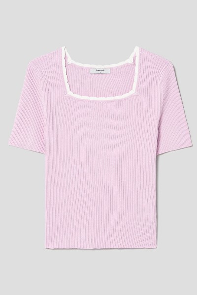 ☆KIRSH☆ Cherry Lace Tape Slim T-Shirt White CHERRY LACE TAPE SLIM T-SHIRT [WHITE] - KIRSH | 60% - Asian