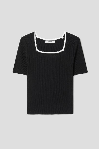 Matin Kim Braid Texture Knit Pullover In Black | Crewneck
