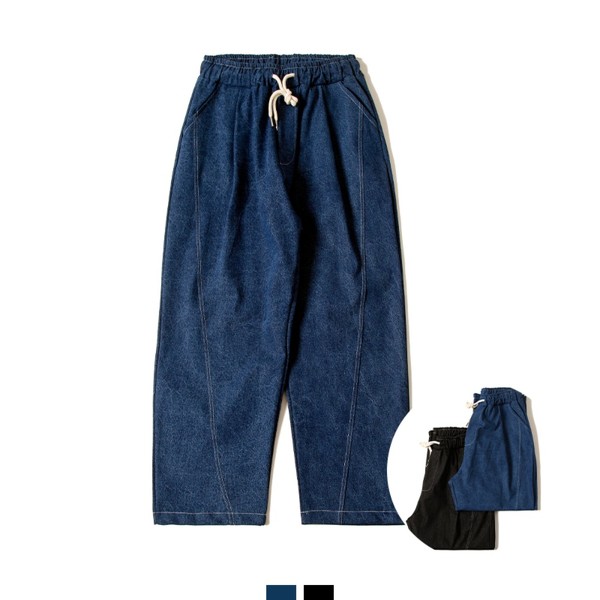 【BAON】[unisex] Cumin banding balloon denim pants BAON】[unisex] Cumin banding balloon denim pants (BAON