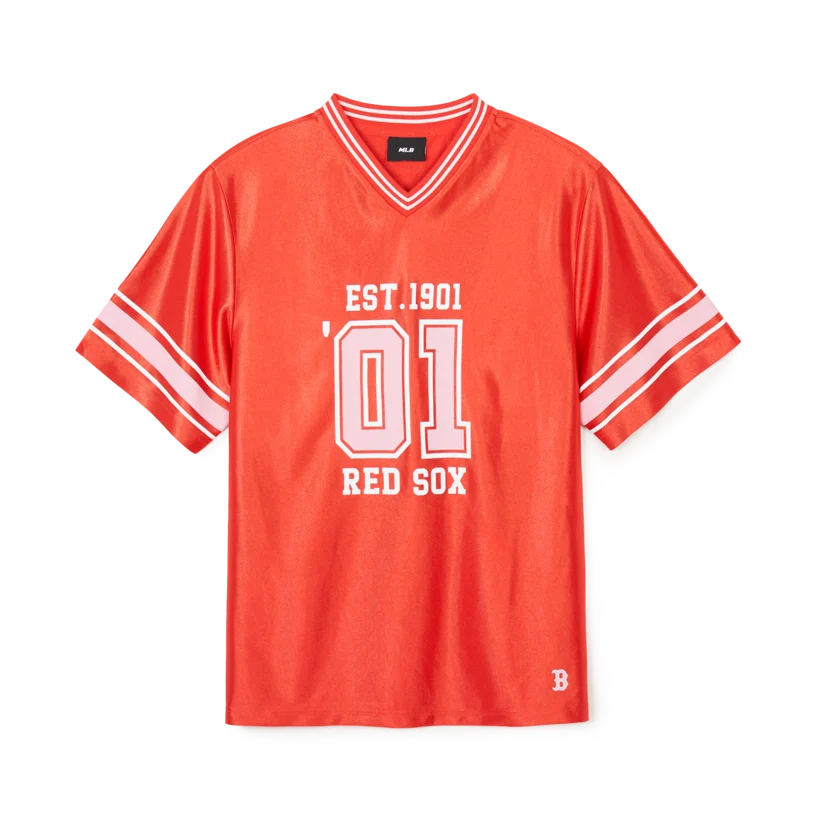◆KODAK◆ Recipe Snow Washing Short Sleeve T-shirt Women RED Red boxy stones T-shirt