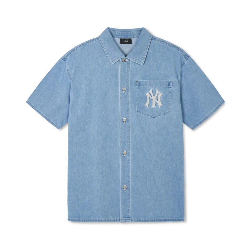 MLB■Denim Like Pocket Over T-shirt★送料込 8seconds Graphic Denim Shirt Jacket Blue | Denim for Women