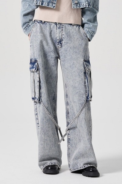 JUSTONE Cool Hidden Banding Stretch Wide Jeans | KOODING