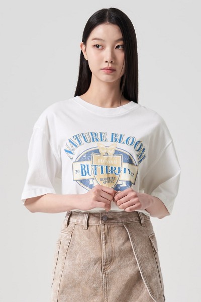 Matin Kim Matin Heritage Top In White | Basic Tees for Women