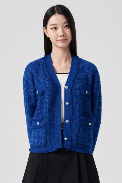 Matin Kim Typo Patch Round Cardigan In Black | Cardigans for