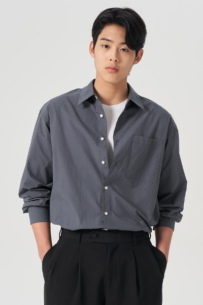 8seconds Open Collar Long Sleeve Shirt Gray | Casual Shirts
