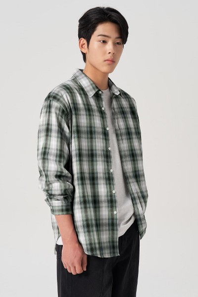 8seconds Two Pockets Ombre Check Shirt Black | Plaid for Men