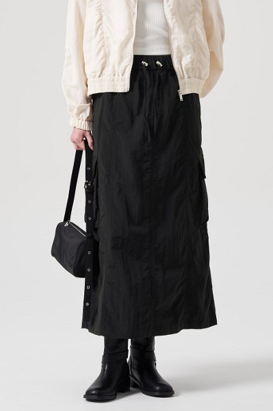 Jaylene Ripstop Cargo Maxi Skirt - Olive | Parallel