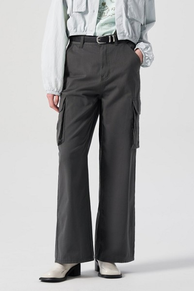 8seconds Cotton Cargo Pants Khaki | Straight for Women | KOODING