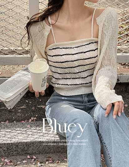 トップス ENCOMING KNITTED SHORT CARDIGAN ENCOMING 