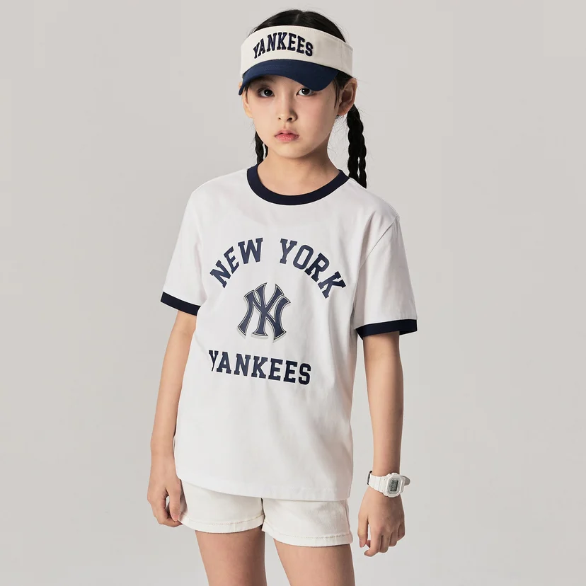 ☆MLB Korea☆ Basic Comfortable Fit Short Sleeve T-Shirt CLE Basic Street Letter Logo Mega-Oversized-Fit T-Shirt Boston