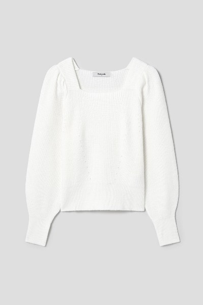 Matin Kim Braid Texture Knit Pullover In Black | Crewneck
