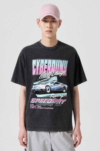 Covernat Unisex Woven Mix Tee Shirt Black | Crewneck for Men