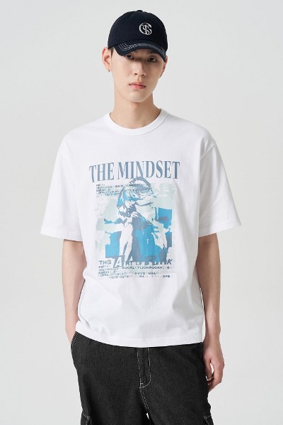 Covernat Unisex Woven Mix Tee Shirt Black | Crewneck for Men