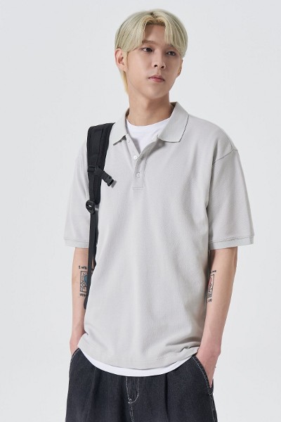 COVERNAT■Checkerboard collar T-shirt ■送料込 Covernat Unisex Seersucker Zipup Collar Tee Shirt Navy