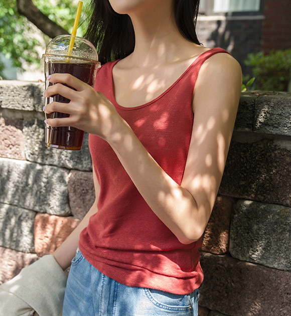 [OoH AHh] ★24SS★韓国人気★4 RIBBON SLEEVELESS KIRSH Ribbon Halter Neck Sleeveless Tee Shirt Black | Tank