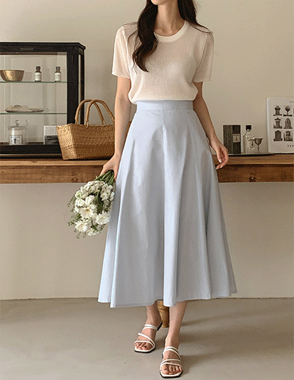 【NONCODE】As frill banding long skirt LAGIRL Banding Frill Soft Long Skirt | KOODING