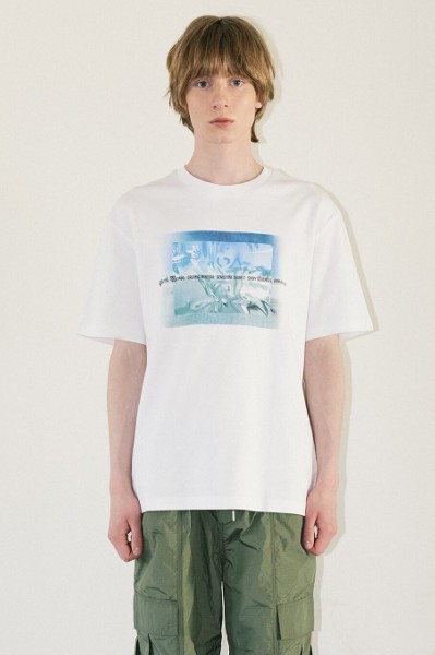 ★KODAK★ Graphic Askin Short Sleeve T-shirt WHITE MELANGE Kodak Apparel Unisex Display Maker Semi Oversized Short
