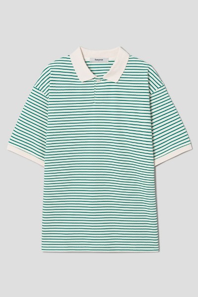 COVERNAT■Checkerboard collar T-shirt ■送料込 Covernat Unisex Seersucker Zipup Collar Tee Shirt Navy