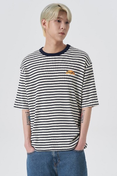 ★KODAK★ Striped short sleeve t-shirt IVORY Kodak Apparel Unisex Kodamatic Woven Short Sleeve Tee Shirt