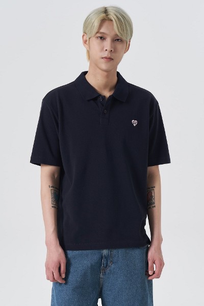 Tシャツ・カットソー COVERNAT Rugby Round T-Shirt Blue Covernat Unisex Rugby Tee Shirt Navy | Polos for Men | KOODING