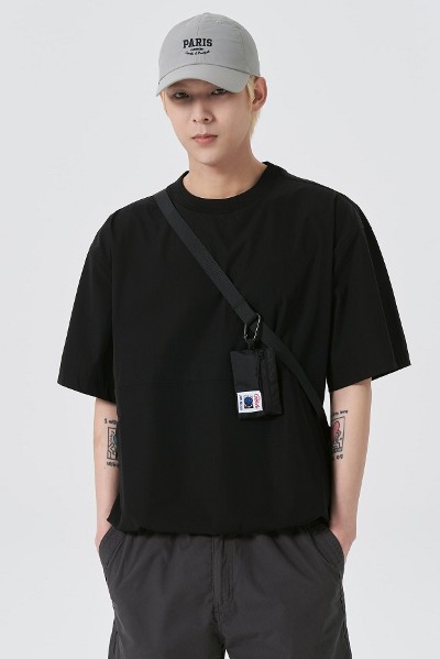 Covernat Unisex Woven Mix Tee Shirt White | Crewneck for Men