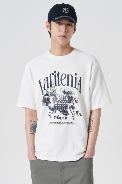 ★COVERNAT★ Cool Cotton Vacation Graphic Tee Charcoal CO250 Buy Charcoal Grey Oversized Washed Strawberry Graphic Short